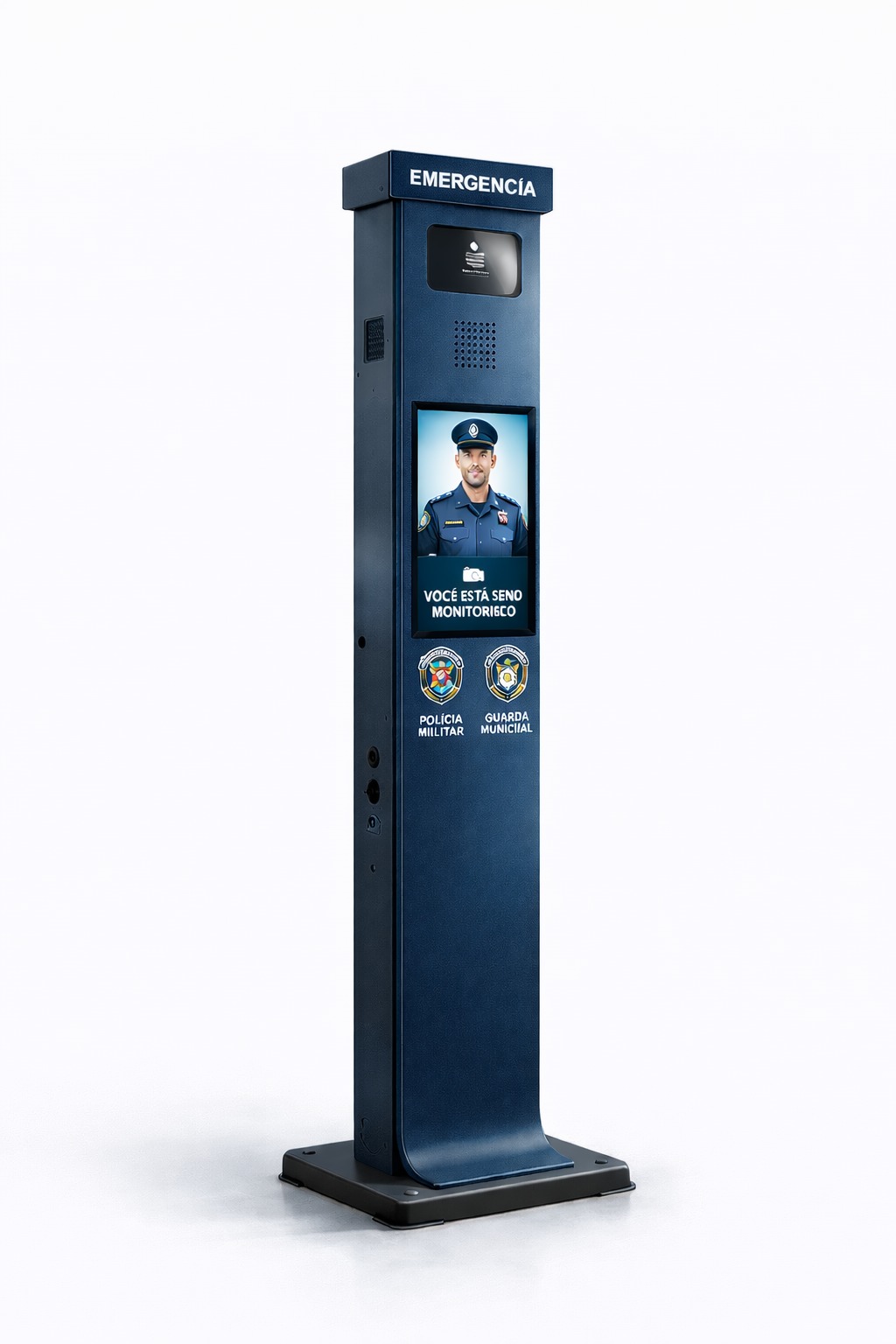 TOTEM DE AUTO ATENDIMENTO DE SEGURANÇA PUBLICA MODELO REDONDO